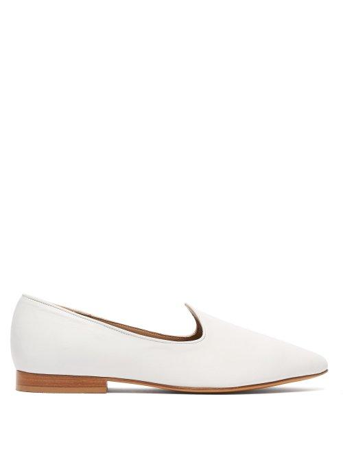 Matchesfashion.com Le Monde Beryl - Venetian Leather Slipper Shoes - Womens - White