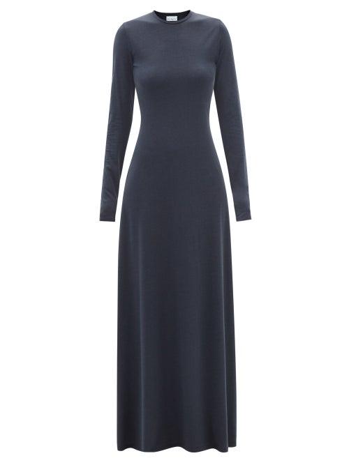 Raey - Recycled-cotton And Tencel-blend Maxi Dress - Womens - Dark Navy