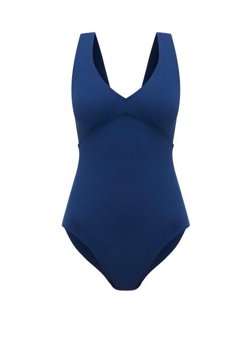 Matchesfashion.com Eres - Hold Up Backless V Neck One Piece Swimsuit - Womens - Blue