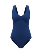Matchesfashion.com Eres - Hold Up Backless V Neck One Piece Swimsuit - Womens - Blue