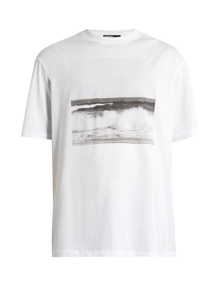 Raf Simons American-fit Waves-print Cotton T-shirt