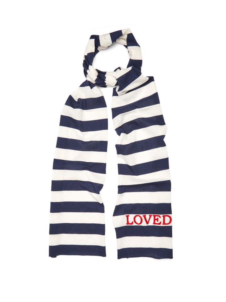 Gucci Loved-embroidered Striped Cotton-jersey Scarf
