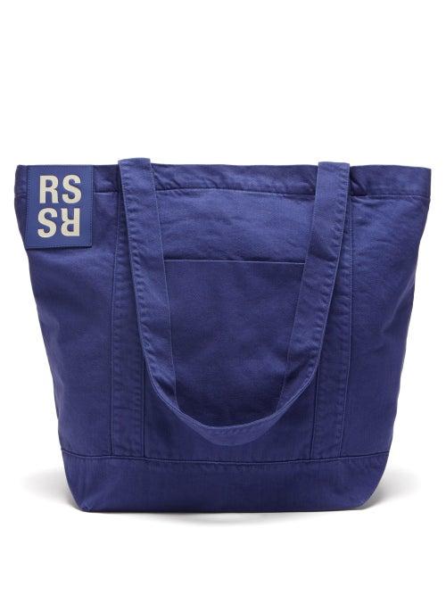 Raf Simons - Logo-patch Denim Tote Bag - Womens - Navy