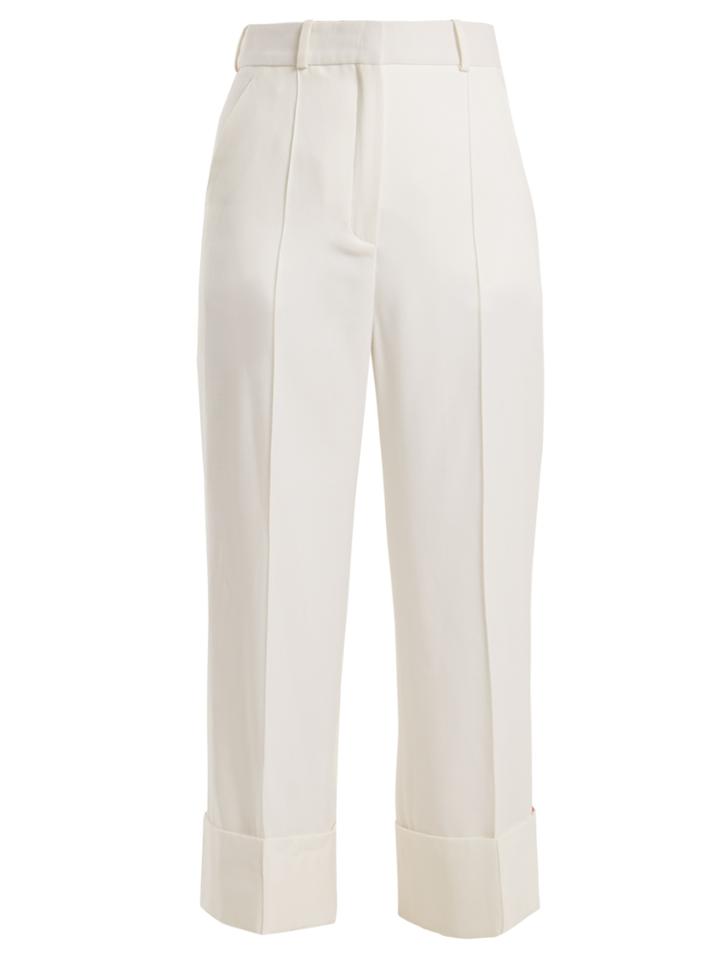 Racil Leonard Side-stripe Wide-leg Wool Cropped Trousers