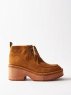 Clergerie - Aeli Suede Platform Boots - Womens - Caramel