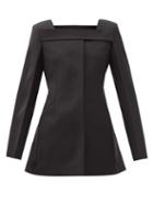 Matchesfashion.com Givenchy - Square-neck Wool Grain-de-poudre Jacket - Womens - Black