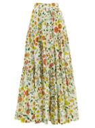 Matchesfashion.com Wiggy Kit - Floral Print Cotton Skirt - Womens - Multi