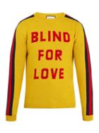 Matchesfashion.com Gucci - Wolf Intarsia Wool Sweater - Mens - Yellow Multi