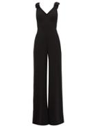 Matchesfashion.com Zimmermann - Espionage Bow Embellished Crepe Jumpsuit - Womens - Black