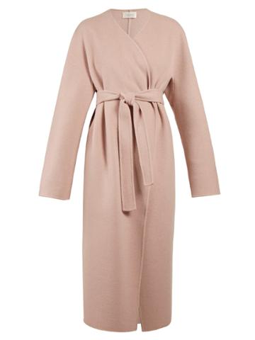 The Row Cofra Tie-waist Brushed-cashmere Coat