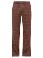 Matchesfashion.com Schnayderman's - Mlange Jacquard Cotton Blend Trousers - Mens - Burgundy