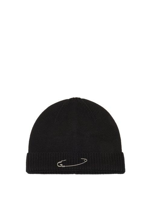 Matchesfashion.com Givenchy - Safety-pin Wool Beanie Hat - Mens - Black