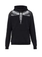 Matchesfashion.com Marcelo Burlon - Wing Print Cotton Sweatshirt - Mens - Black Silver