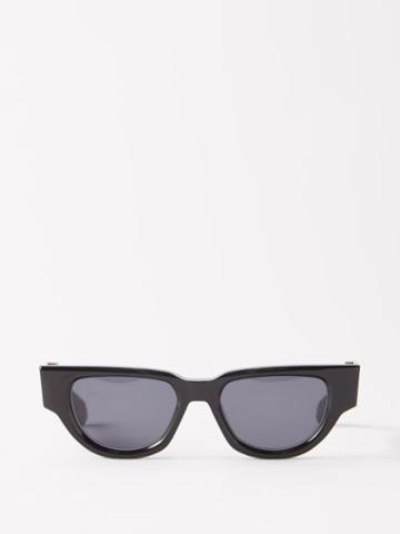 Valentino Eyewear - V-due V-logo D-frame Acetate Sunglasses - Womens - Black Gold