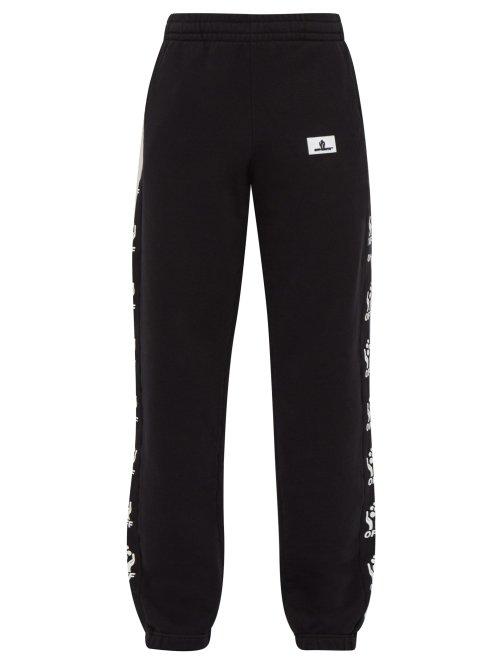 Matchesfashion.com Off-white - Hands Logo Printed Cotton Track Pants - Mens - Black