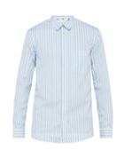 Matchesfashion.com Paul Smith - Frayed Collar Striped Cotton Shirt - Mens - Blue Multi
