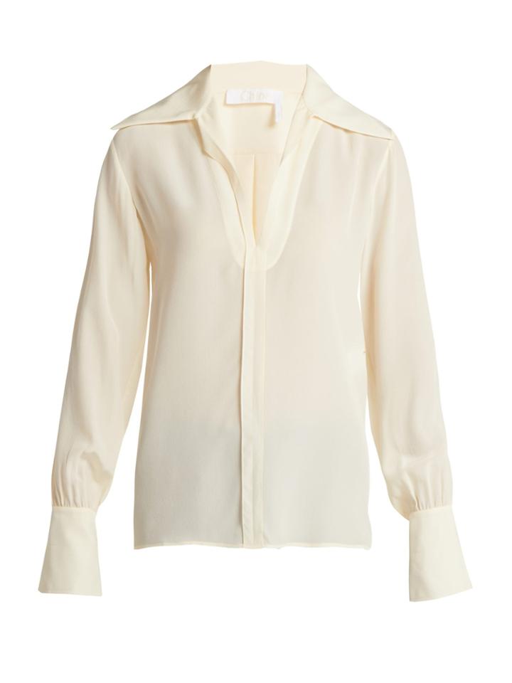 Chloé Wide-collar Silk Blouse