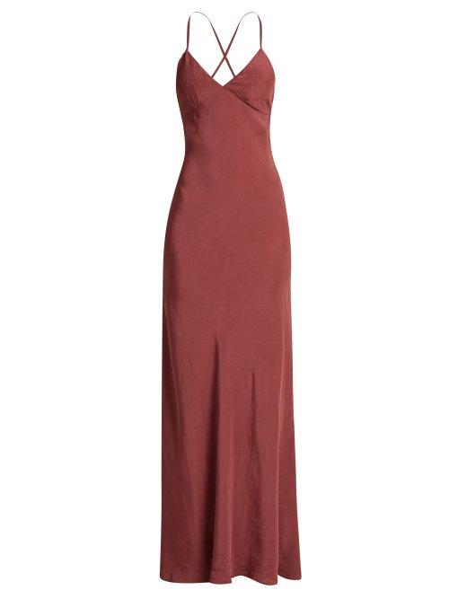 Matchesfashion.com On The Island - Cross Back Slip Dress - Womens - Burgundy