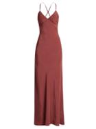 Matchesfashion.com On The Island - Cross Back Slip Dress - Womens - Burgundy