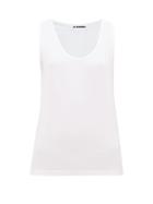 Matchesfashion.com Jil Sander - Scoop Neck Cotton-blend Tank Top - Womens - White