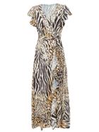 Matchesfashion.com Melissa Odabash - Brianna Animal Print Wrap Poplin Dress - Womens - Animal