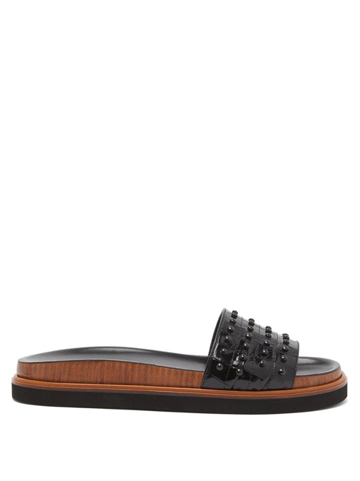 Tod's Gommini Fussbett Leather Studded Slides