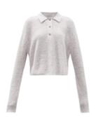 Matchesfashion.com Acne Studios - Cropped Polo Sweater - Womens - Light Pink