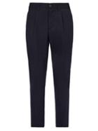 Matchesfashion.com Altea - Lincoln Relaxed Leg Wool Blend Trousers - Mens - Navy