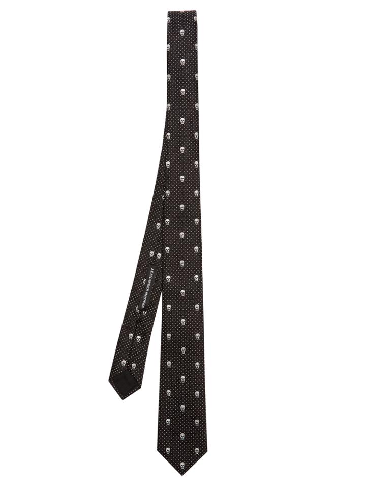 Alexander Mcqueen Skull And Polka-dot Silk Tie