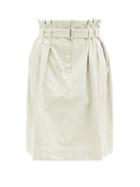Matchesfashion.com Lemaire - Belted High-rise Cotton-twill Mini Skirt - Womens - Ivory