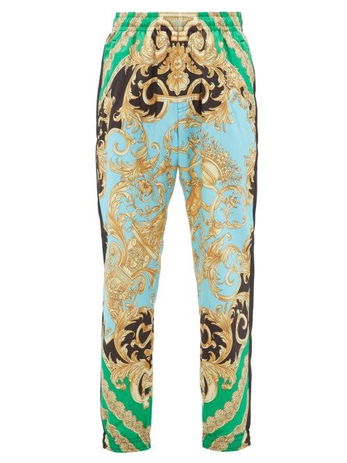 Matchesfashion.com Versace - Baroque Print Shell Track Pants - Mens - Green Multi