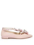 Matchesfashion.com Sophia Webster - Riva Butterfly Appliqu Leather Flats - Womens - Pink