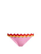 Matchesfashion.com Rye - Giggles Scallop Edged Bikini Briefs - Womens - Pink Multi