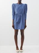 Batsheva - Prairie Moir Mini Dress - Womens - Blue