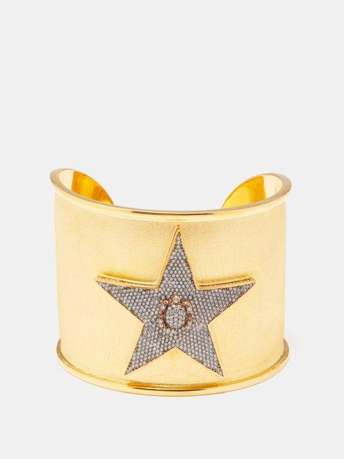 Begm Khan - Superstellar 24kt Gold-plated Cuff - Womens - Gold Multi