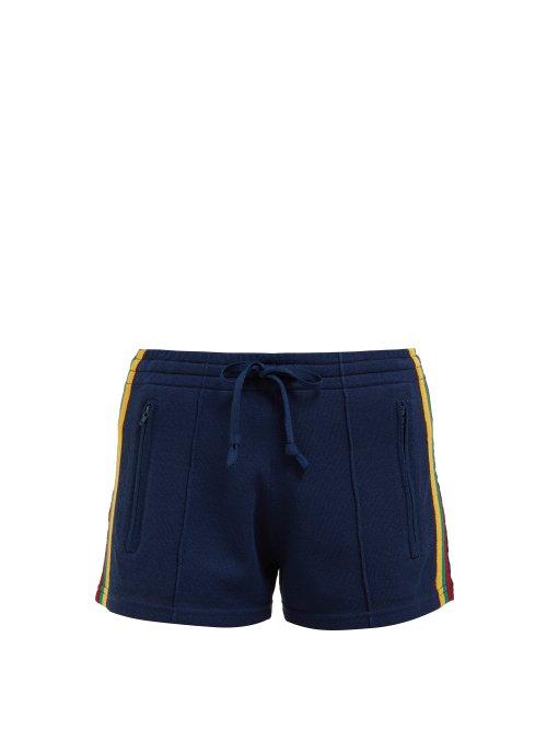 Matchesfashion.com Isabel Marant Toile - Dorset Side Stripe Track Shorts - Womens - Navy