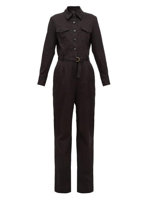 Matchesfashion.com Nili Lotan - Josie Cotton-twill Jumpsuit - Womens - Black