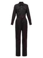 Matchesfashion.com Nili Lotan - Josie Cotton-twill Jumpsuit - Womens - Black