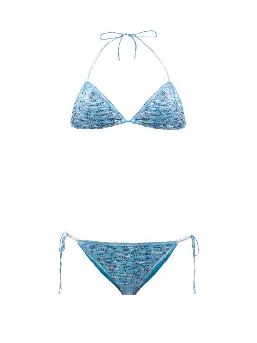 Matchesfashion.com Missoni Mare - Lam Triangle Bikini - Womens - Blue Multi
