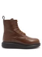 Matchesfashion.com Alexander Mcqueen - Hybrid Exaggerated-sole Leather Boots - Mens - Brown
