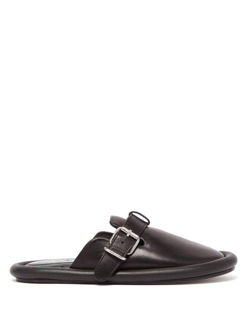 Matchesfashion.com Mm6 Maison Margiela - Padded Leather Backless Loafers - Womens - Black