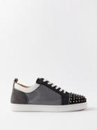 Christian Louboutin - Louis Junior Spike-embellished Suede Trainers - Mens - Black White