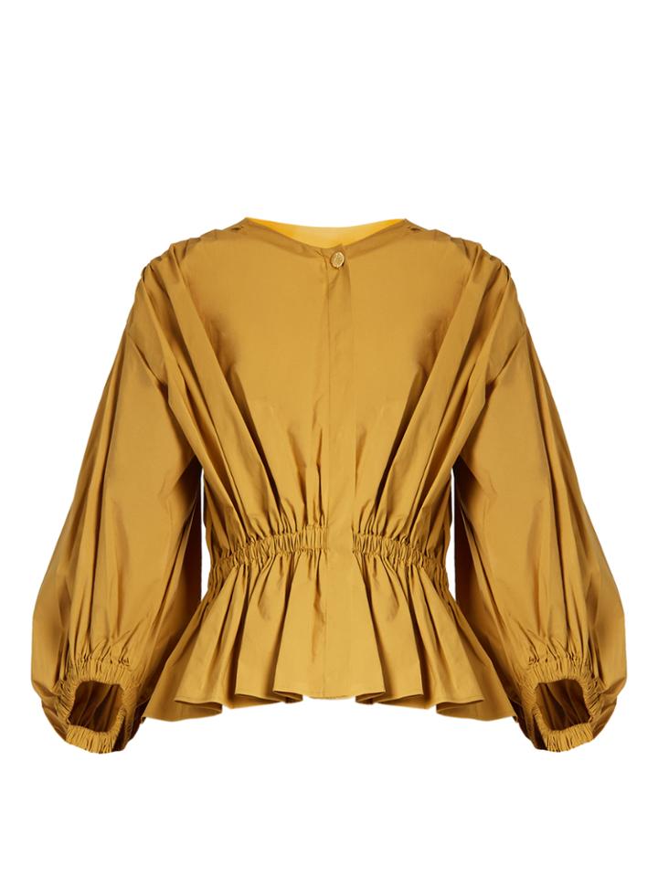 Sonia Rykiel Puff-sleeved Cropped Cotton-poplin Blouse