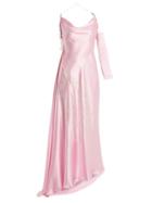 Matchesfashion.com Art School - Acid Jazz Asymmetric Silk Dress - Womens - Light Pink