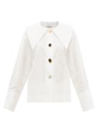Rejina Pyo - Elliot Chelsea-collar Cotton-seersucker Shirt - Womens - Ivory