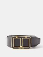 Tom Ford - T-buckle Grained-leather Belt - Mens - Black