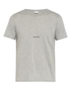 Matchesfashion.com Saint Laurent - Logo Print Cotton Jersey T Shirt - Mens - Grey