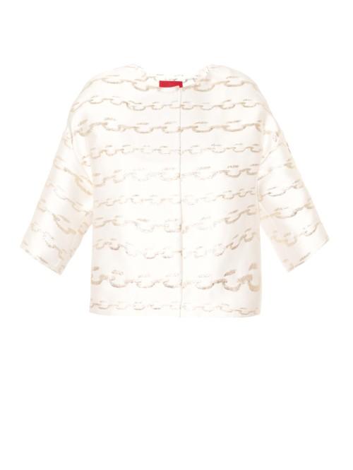 Moncler Gamme Rouge Chain-jacquard Duchess-satin Cropped Jacket