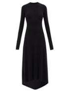 Raey - Recycled-cashmere Blend Ribbed Fishtail Dress - Womens - Black