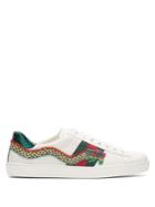 Gucci New Ace Dragon-appliqu Leather Trainers